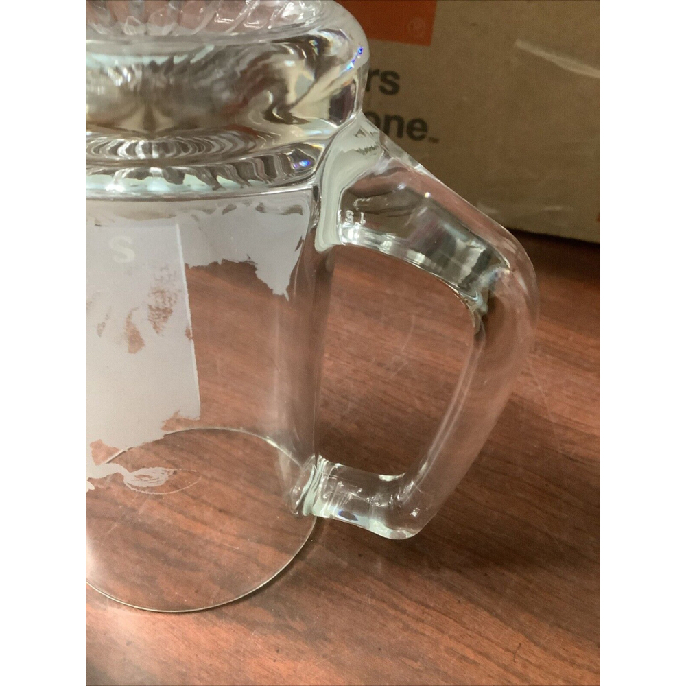 Stetson Etched Roping Horses Glass Beer Mug, 5.5" tall - Picture 6 of 6